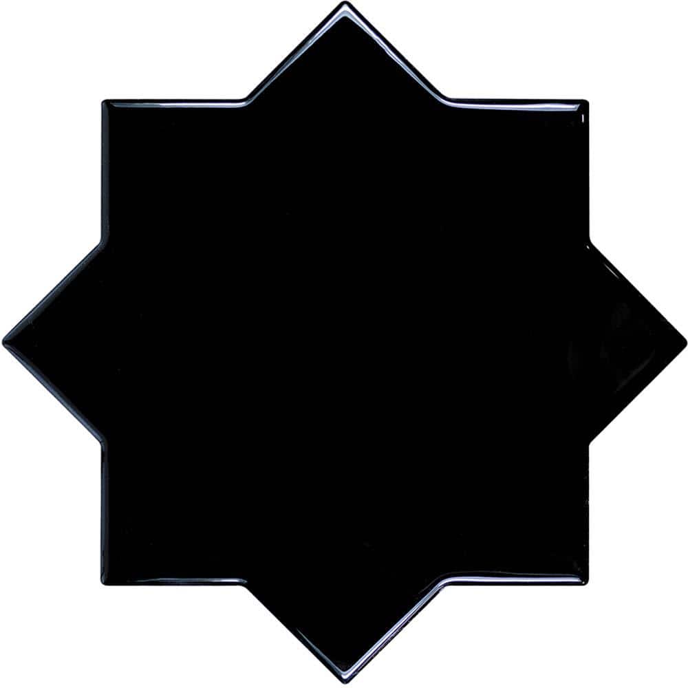 Siena 5.35 in. x 5.35 in. Glossy Black Ceramic Star-Shaped Wall and Floor Tile (5.37 sq. ft./case) (27-pack) price history on PriceWatchPro