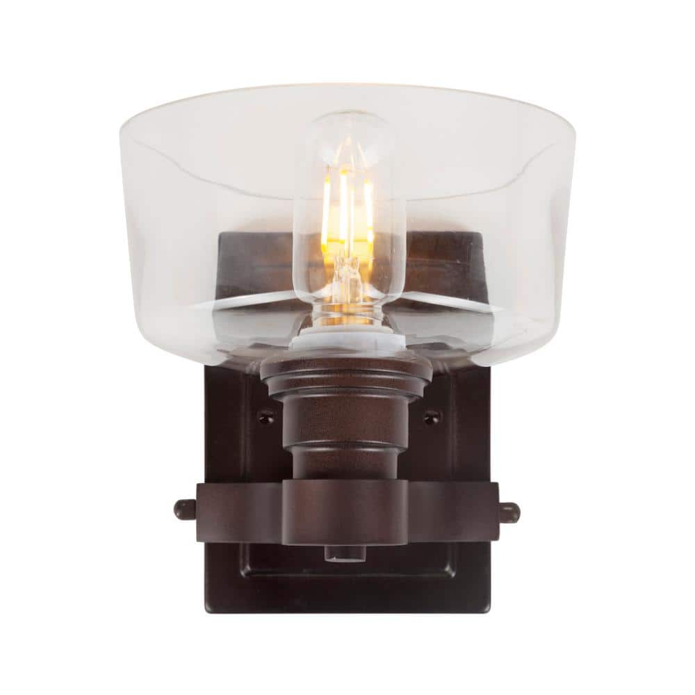 Antique Bronze Cylinder Vanity Sconce with Dimmable LED