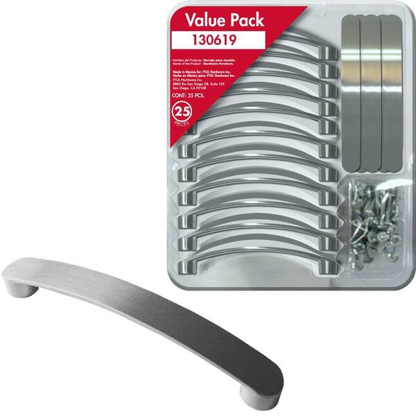 Rish 5.04 in. Satin Nickel Cabinet Center-to-Center Pull (25-Pack)-DISCONTINUED