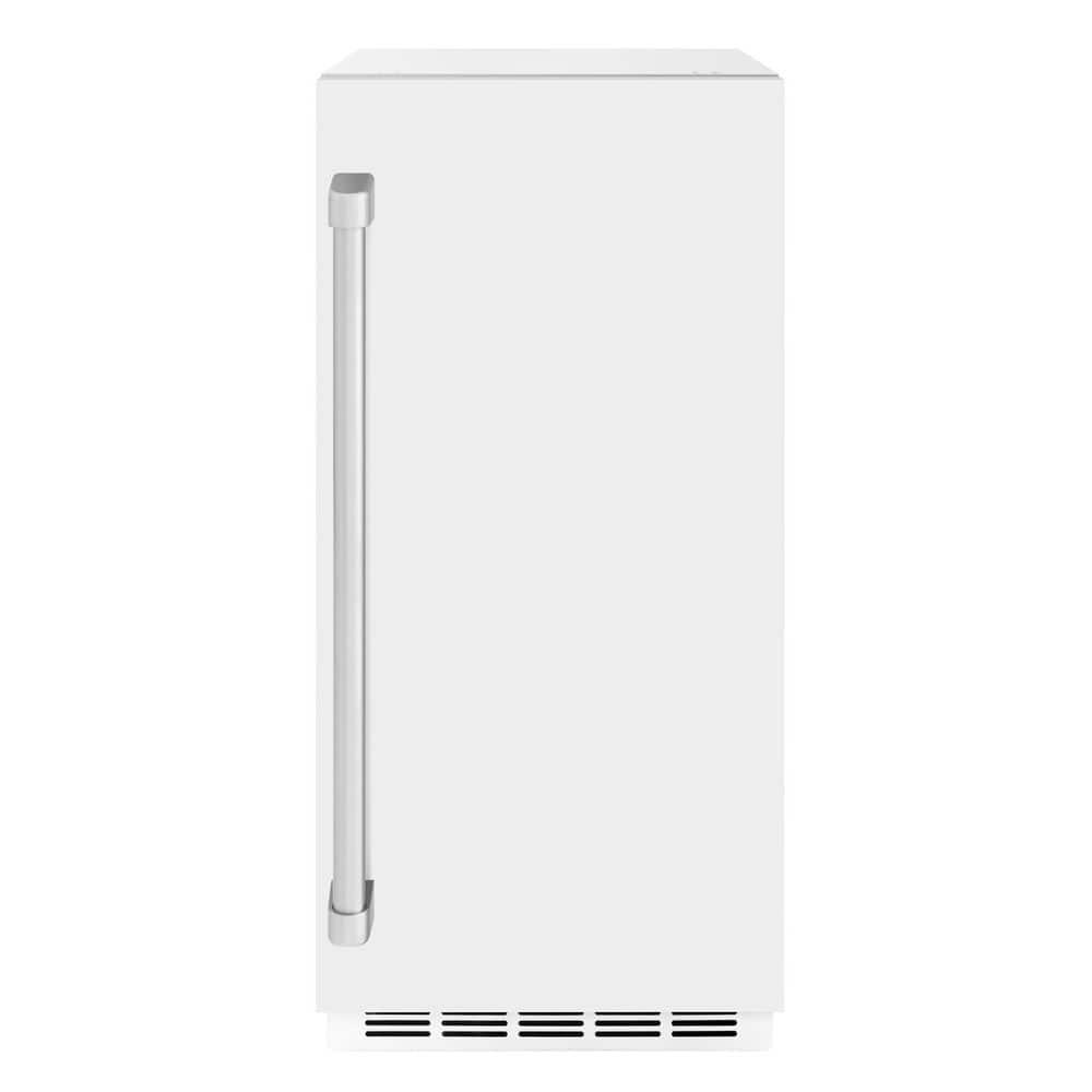 15 in. Touchstone Gourmet Ice Maker with Drain Pump and White Matte Door
