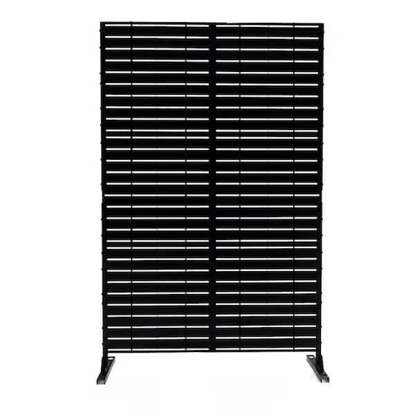 Misopily 44 in. Metal Privacy Screen Decorative Freestanding Panel Weather-Resistant Steel Garden Fence for Patio Balcony