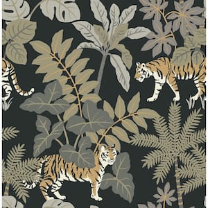 Black Caspian Jungle Prowl Wallpaper Sample
