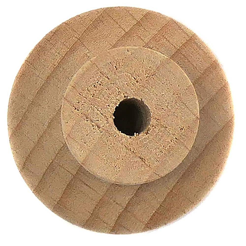 Natural Birch Wood Round Cabinet Knob with Mounting Hardware