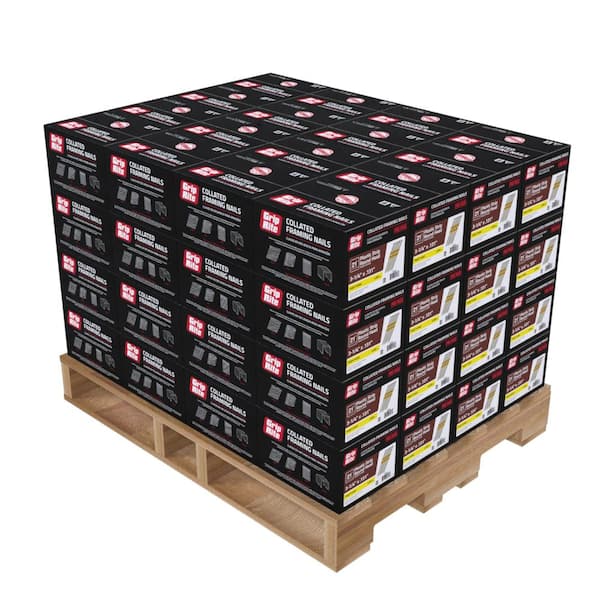 Grip-Rite 3-1/4 in. x 0.131 in. 21° Plastic Collated Bright Coated Steel Smooth Shank Framing Nails 4000 Per Box, 48 per Pallet