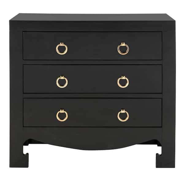 SAFAVIEH Dion 3-Drawer Black/Gold Chest