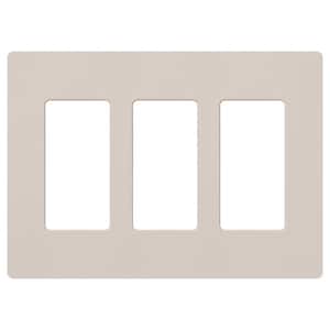 Claro 3 Gang Wall Plate for Decorator/Rocker Switches, Satin, Taupe (SC-3-TP) (1-Pack)