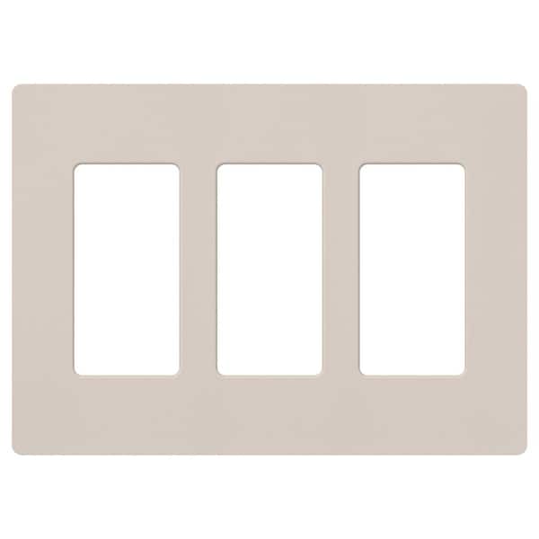 Lutron Claro 3 Gang Wall Plate for Decorator/Rocker Switches, Satin, Taupe (SC-3-TP) (1-Pack)