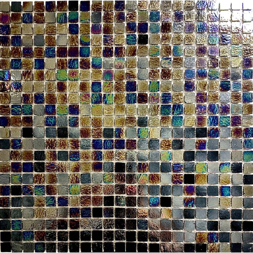 Atmosphere Multi Color 12 in. x 12 in. Square Iridescent Recycled Glass Mosaic Wall and Pool Tile (1 Sq.Ft.) price history on PriceWatchPro