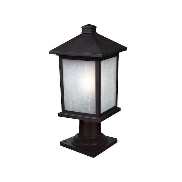 Unbranded Holbrook 18 in. 1-Light Black Aluminum Hardwired Outdoor Weather Resistant Pier Mount Light With No Bulb Included