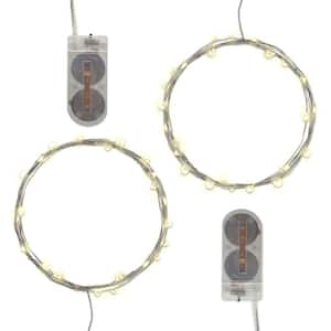 40-Light Mini Battery Operated Waterproof String Lights in Warm White (2-Count)