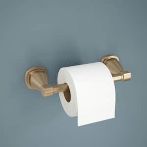 Stryke Double Post Pivoting Toilet Paper Holder in Champagne Bronze