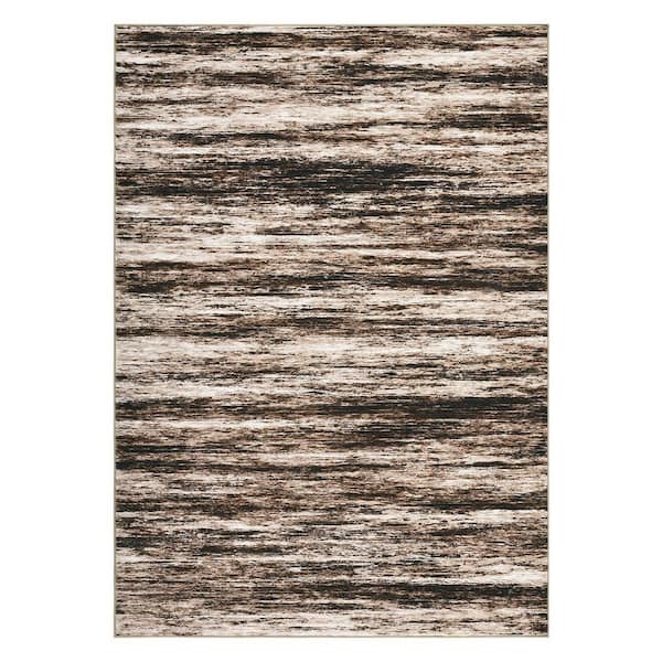 Modern Soft Thin Abstract Printed Carpet Machine for Bedroom Office Dining Room Brown, 5 ft. x 7 ft. Area Rug