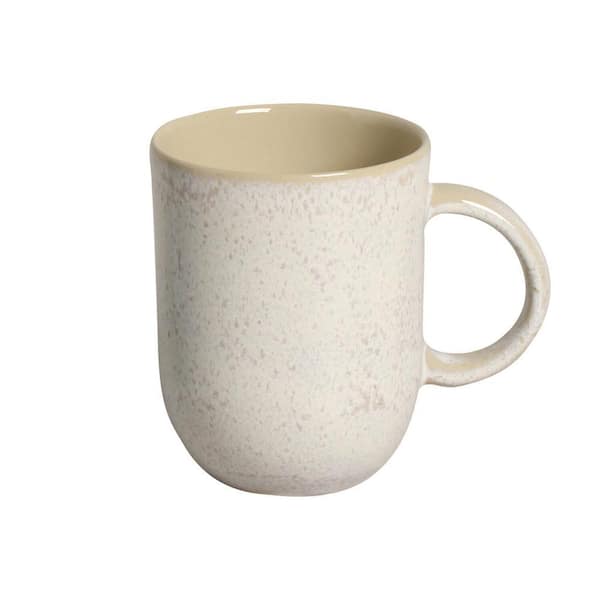 11.16 oz. Latte Beige Stoneware Coup Mug (Set of 4)