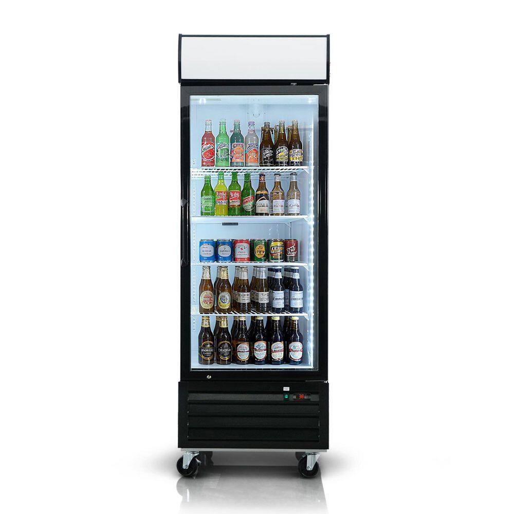 27 in. 19.3 cu. ft. Commercial Upright Merchandiser Refrigerator in Black with Tempered Glass Door and LED Top Panel price history on PriceWatchPro