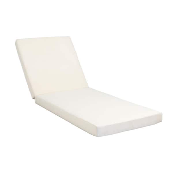 76.25 in. x 27.25 in. Replacement Outdoor Chaise Lounge Cushion in White for Poolside, Patio and Garden