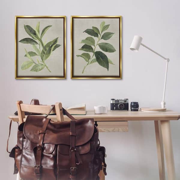 Green Tea and Coffee Plant Leaves by Lanie Loreth 2 Piece Gold Floater Frame Nature Graphic Art Print 31 in. x 25 in.