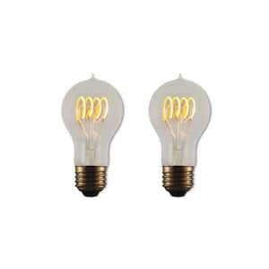 40 - Watt Equivalent A19 Dimmable Medium Screw Decorative LED Light Bulb Amber Light 2200K, 2 Pack