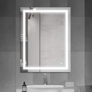 Stiver 32 in. W x 24 in. H Small Rectangular Frameless Touch Sensor Wall Mounted Bathroom Vanity Mirror in Silver