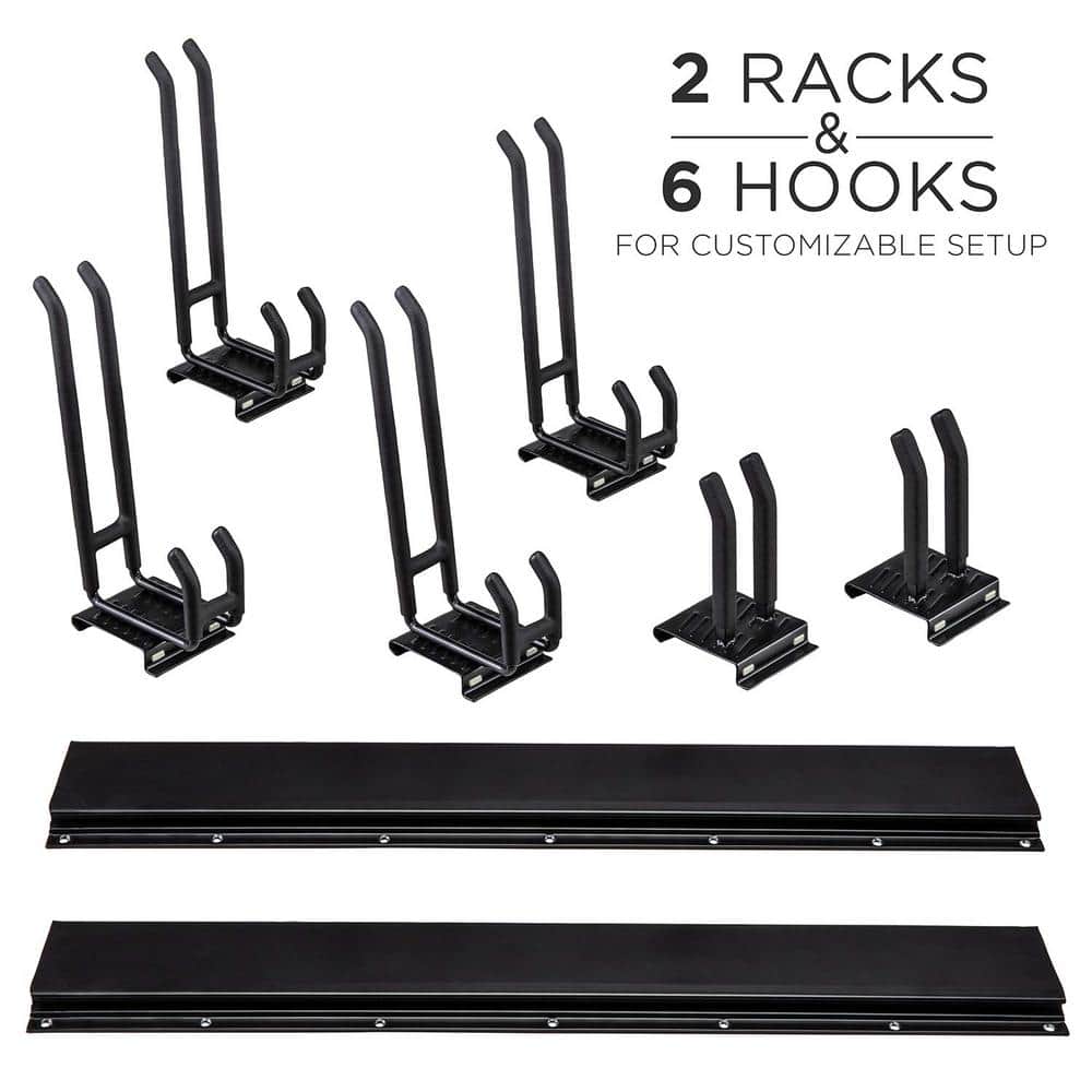 Garage Tool Storage Rack, 8 Piece Wall Mounted Garage Organizer - 2