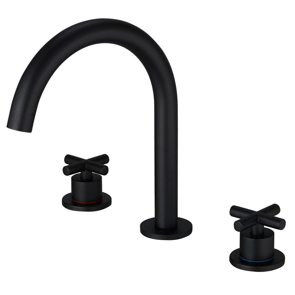 8 in. Widespread 2-Handle Bathroom Faucet with Pop-Up Drain Assembly in Mat
