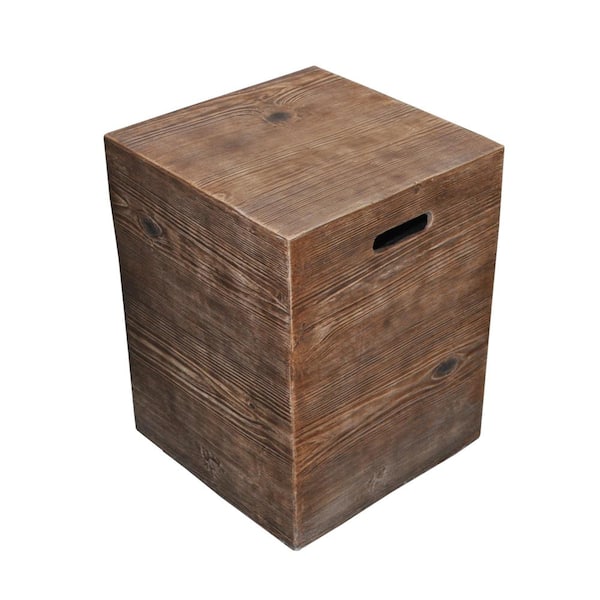 Unbranded Log 24 in. x 17 in. Outdoor Concrete Propane Tank Cover