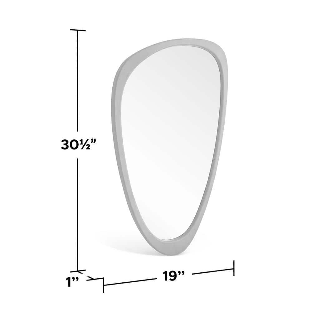 Magnifique Pine Wooden Frame Asymmetrical Wall Mirror 30.5" x 19"