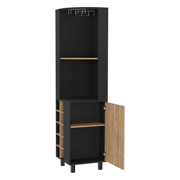 17.70 in. W x 17.70 in. D x 70.80 in. H Multi-Color Wood Freestanding Linen Cabinet w/5-Shelves in Multi-Color