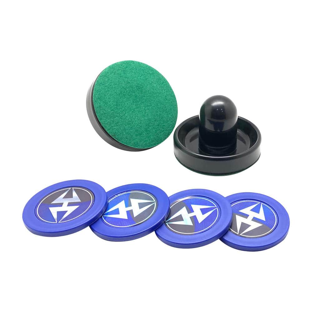 Black and Green ABS Plastic Air Hockey Strikers and Pucks Set