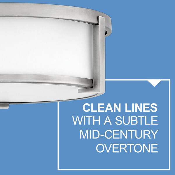 HINKLEY - Lowell 13.25 in. 2-Light Antique Nickel Flush Mount