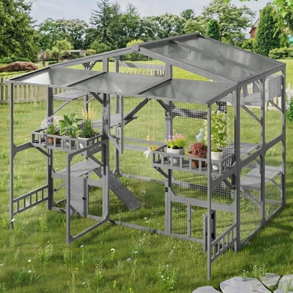 Nestfair 80.3 ft. in. W X 77.1 ft. in. D Gray Greenhouse Outdoor