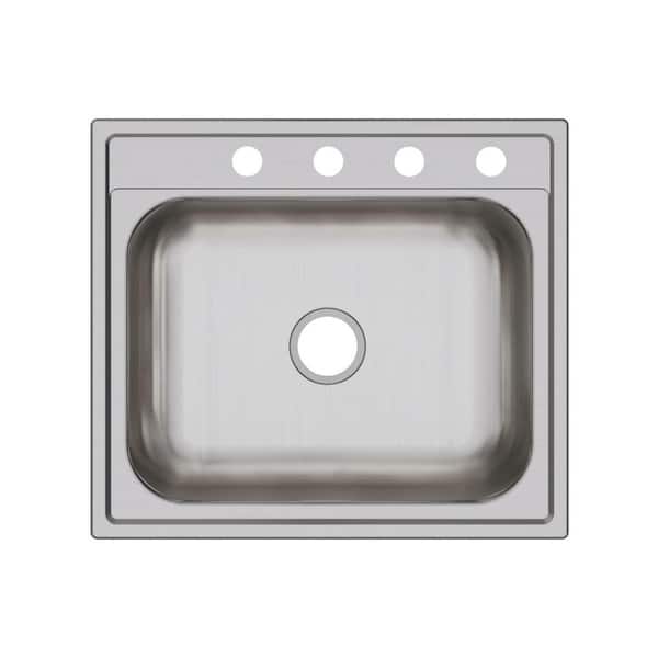 Elkay Dayton 25 in. Drop-in Single Bowl 20-Gauge Stainless Steel Kitchen Sink Only