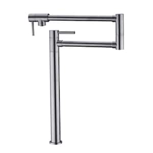 Dual Joint Double Handle Freestanding Standard Kitchen Faucet in Brushed Nickel