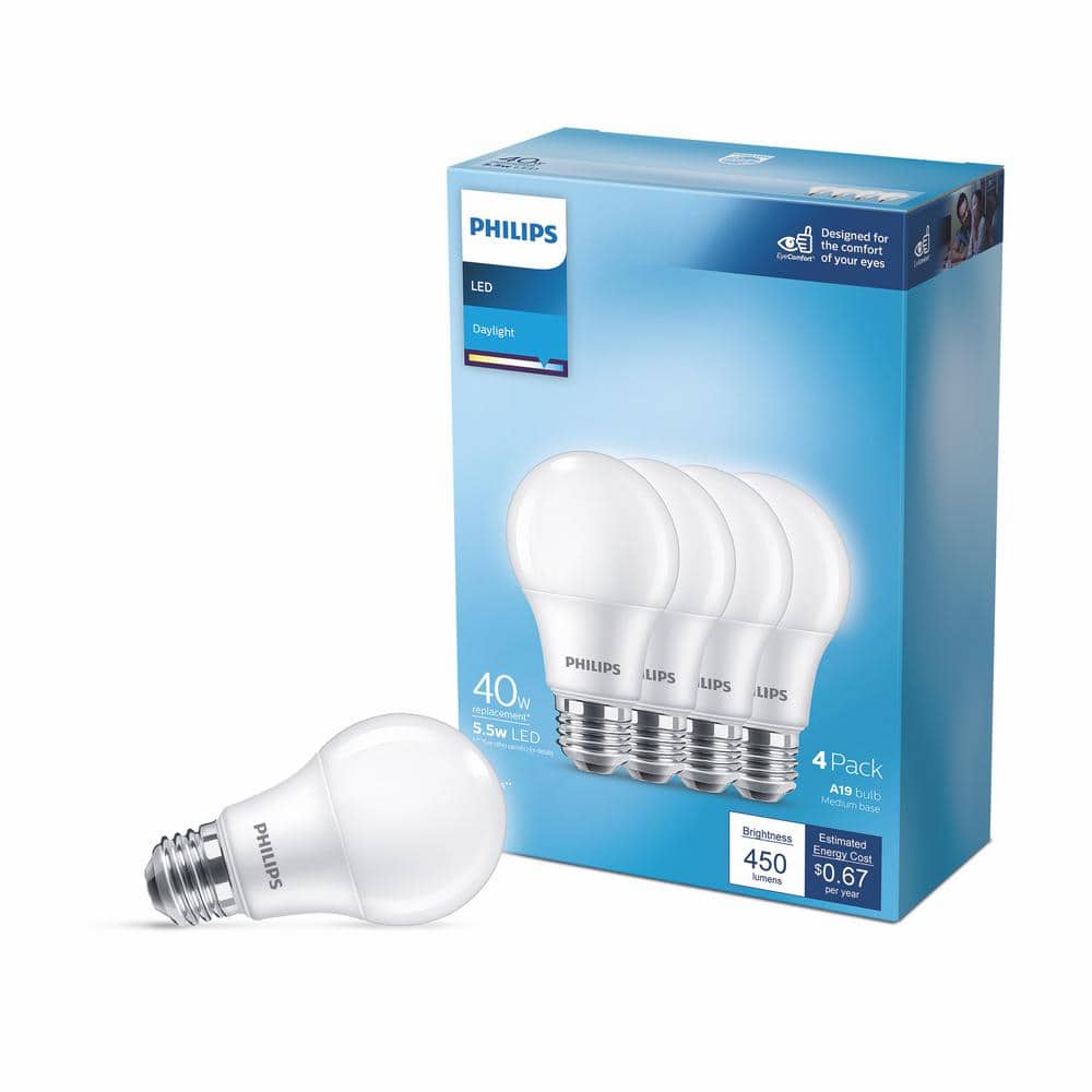 Philips 40-Watt Equivalent A19 Non-Dimmable E26 LED Light Bulb