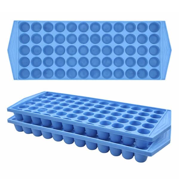 Clear Pebble Ice Mold Mini Ice Cube Tray Set, 3 Pack, Stackable, BPA-Free, Easy-Release, Freezer Safe