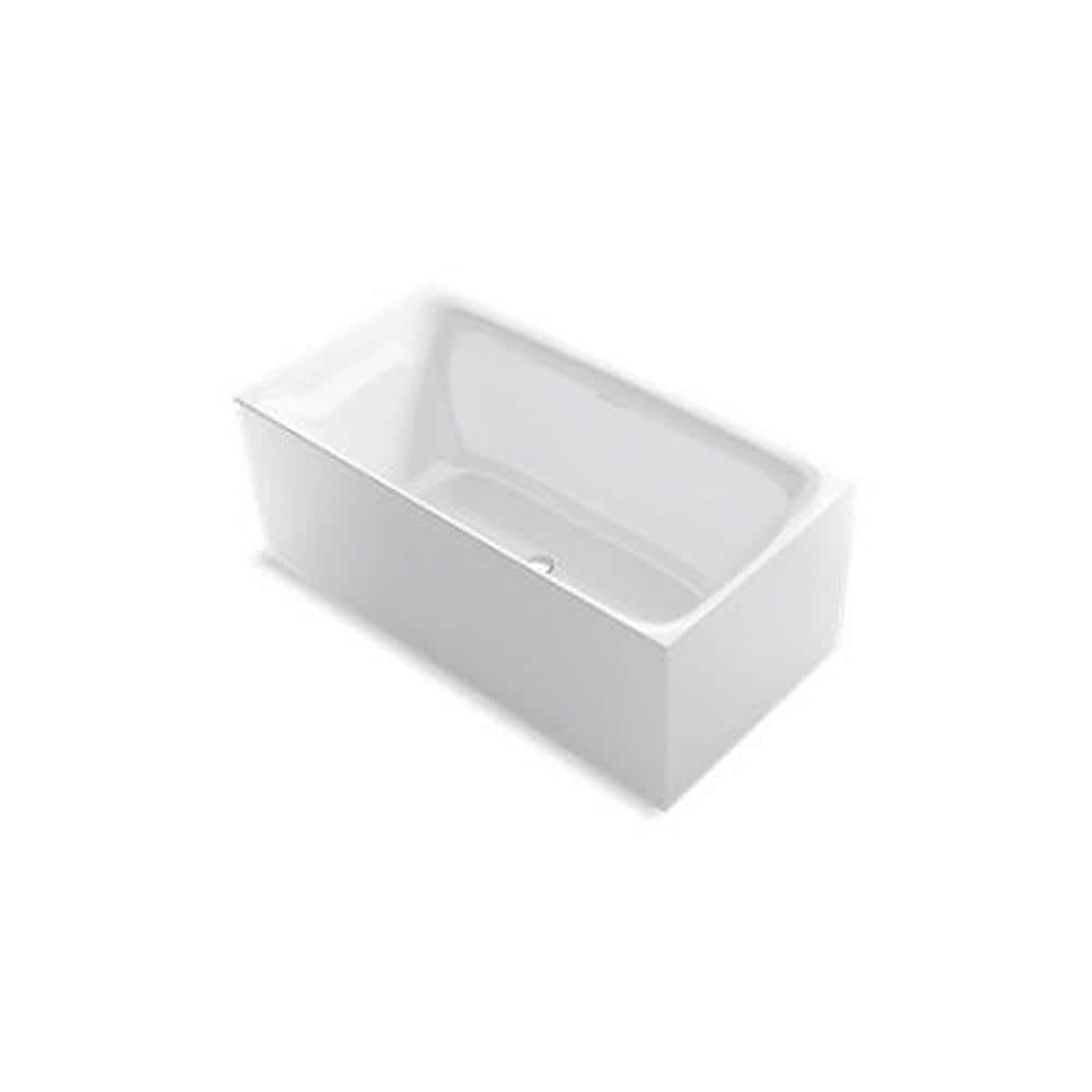 Sterling Unwind 59.06 in. x 29.5 in. Alcove Soaking Bathtub with Center Drain in White