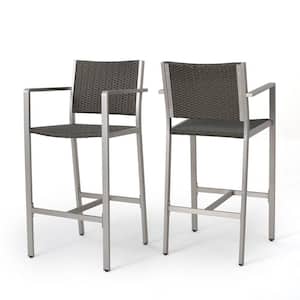 Cape Coral Faux Rattan Outdoor Patio Bar Stool (2-Pack)