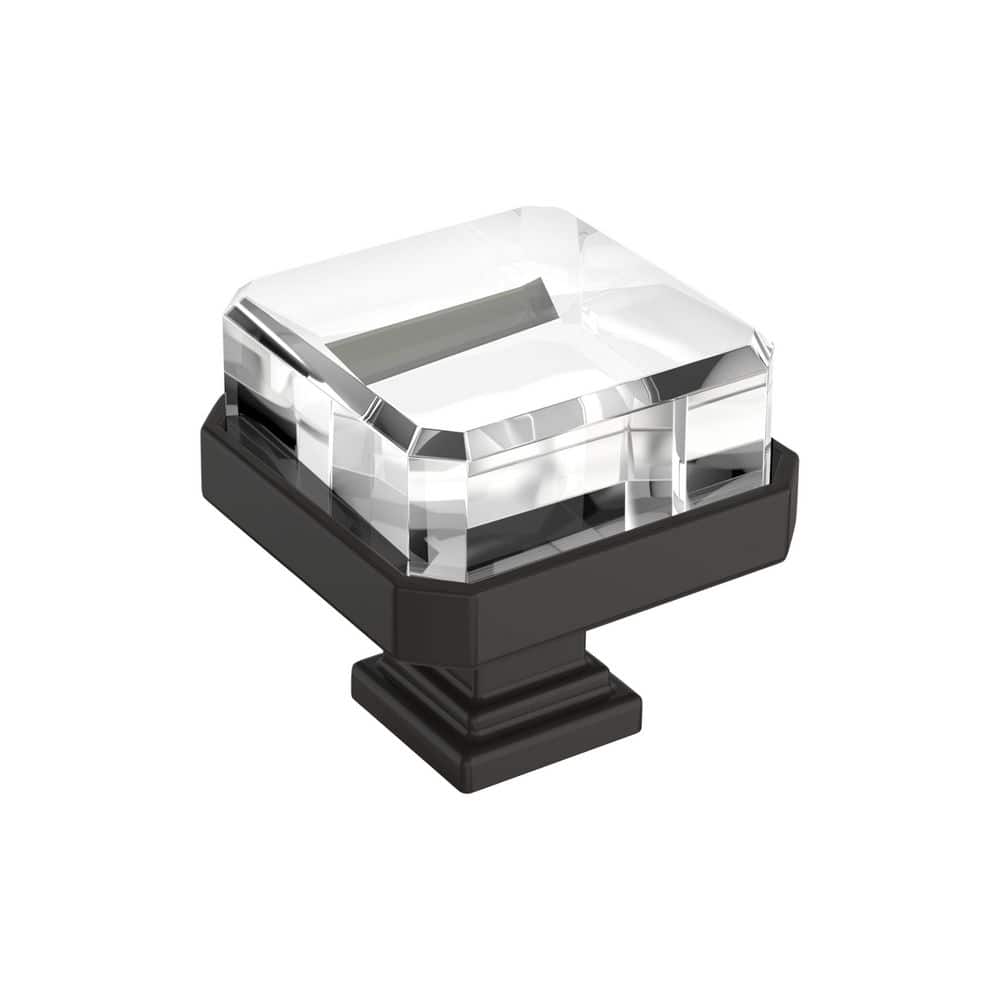Glacio 1-3/8 in. (35mm) Length Clear/Black Bronze Square Cabinet Knob price history on PriceWatchPro