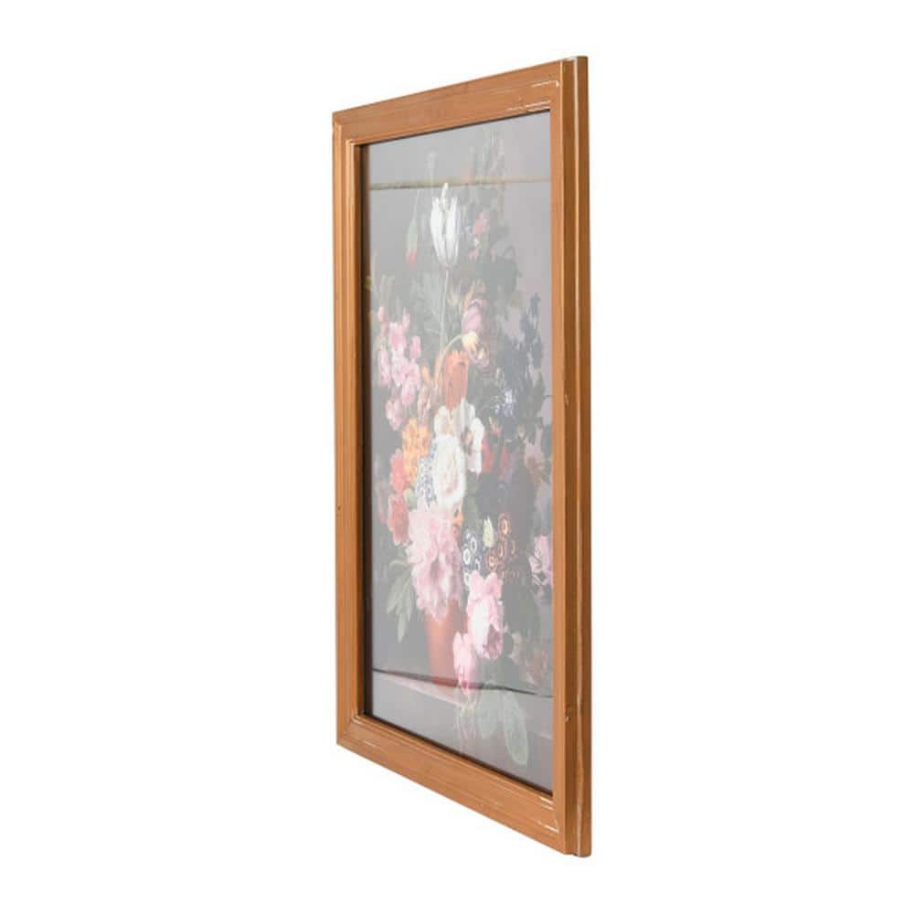 Vintage Floral Still Life Print with Gold Wood Frame