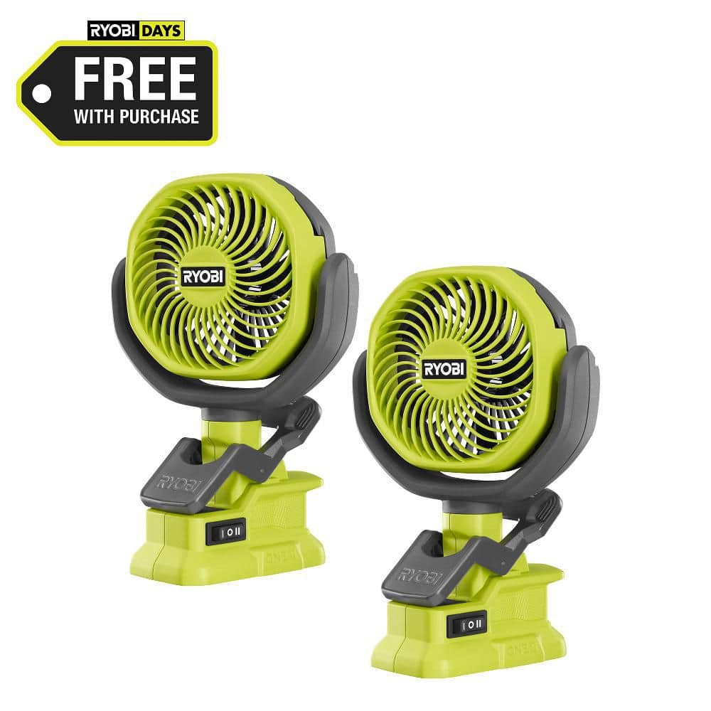 ONE+ 18V Cordless 4 in. Clamp Fan Tools Only (2-Pack)