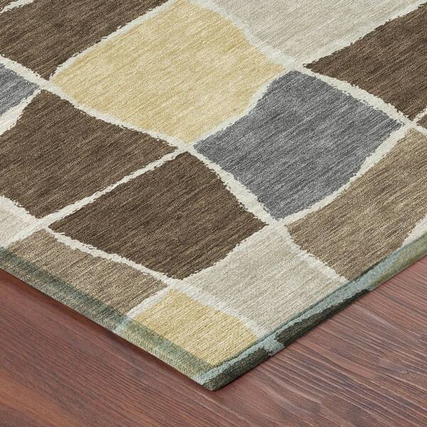 Chantille Machine Washable Indoor/Outdoor Abstract ACN2843 Chocolate 2 ft. x 7 ft. Runner Rug
