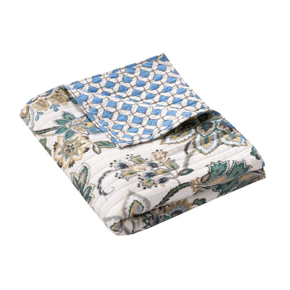 Palladium Grey Cotton Reversible Quilted Throw 50x60in