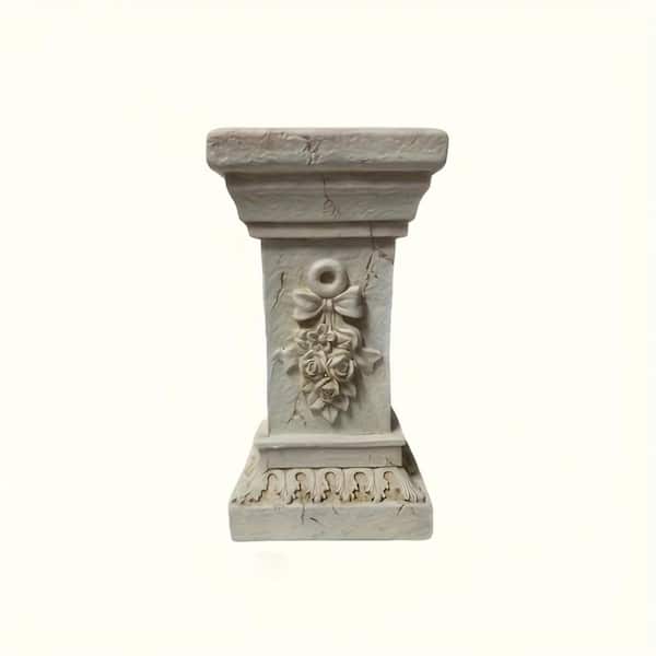 12 in. Retro Elegant White Ancient Greek Style Roman Column, Suitable Garden Decorative Column