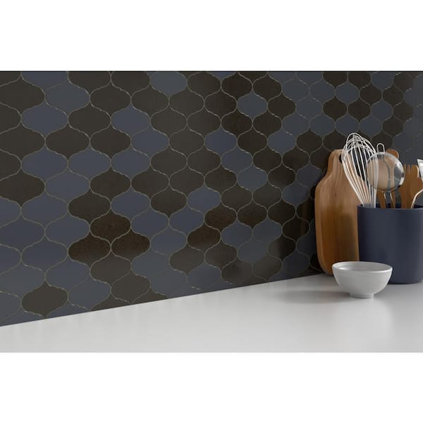 Retro Ii Chrome 8.66 in. x 10.24 in. Arabesque Matte Cement Mosaic Tile ( 0.629 sq. ft./Each)