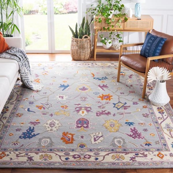 Anatolia 8 ft. x 10 ft. Gray/Ivory Persian Area Rug