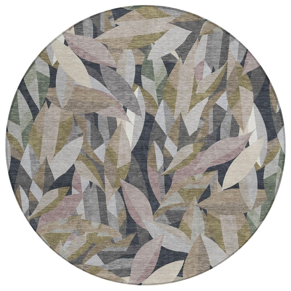 Chantille Machine Washable Indoor/Outdoor Abstract ACN2383 Khaki 8 ft. x 8 ft. Round Rug price history on PriceWatchPro