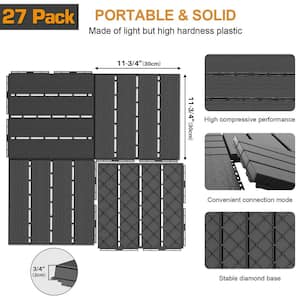 1 ft. x 1 ft. Plastic Interlocking Deck Tiles in Dark Grey (27 Per Case)