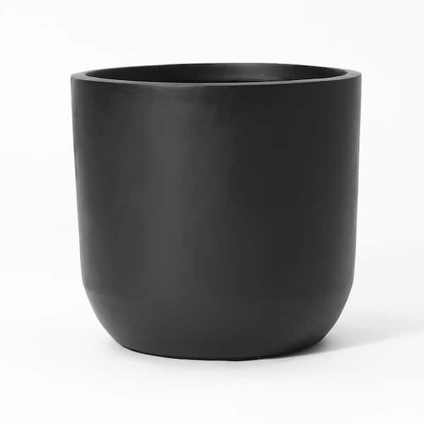 LuxenHome 17.1 in. W x 16.1 in. H Black Ceramic Individual Pot