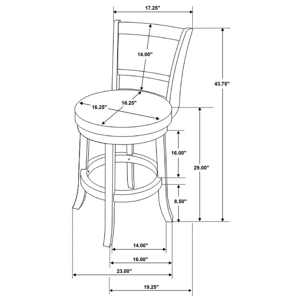 Transitional Black Wood Swivel Bar Stool Set