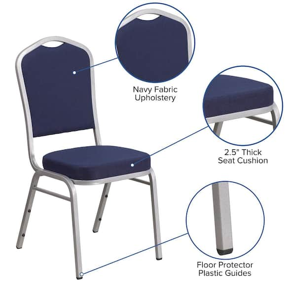 Carnegy Avenue Fabric Stackable Chair in Navy Blue CGA-FD-182216-NA-HD -  The Home Depot