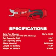 M12 FUEL 6 in. 12V Lithium-Ion Brushless Electric Cordless Battery Pruning Saw HATCHET w/Pruner Shears, (2) Batteries